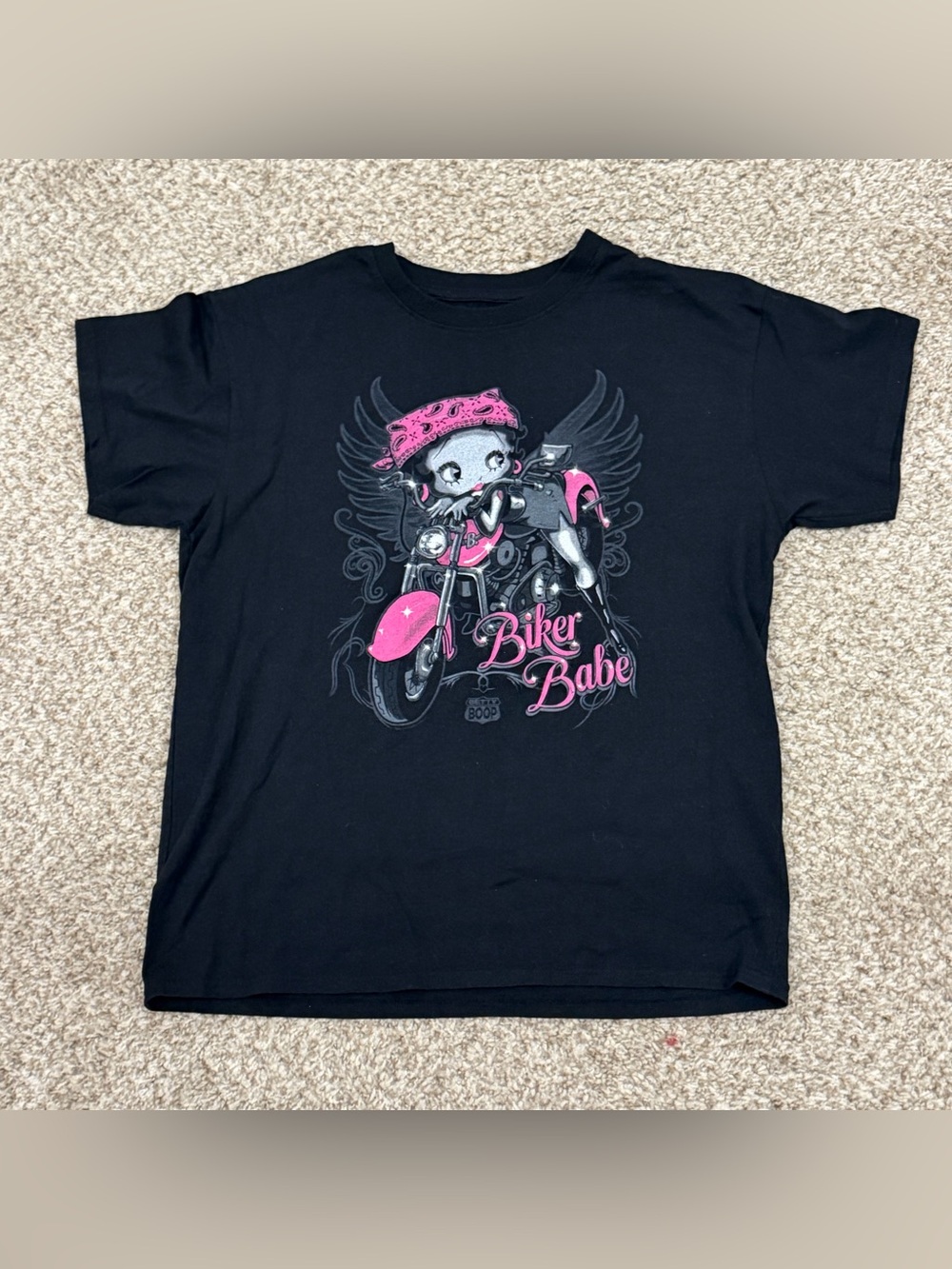 Y2K mcbling Betty Boop biker babe tshirt